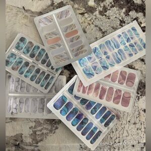 Assorted Nail Wraps Set (6) Marble Colors